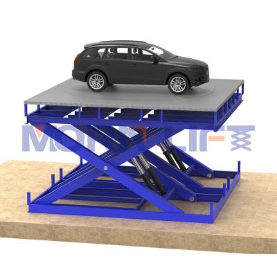 China Hotels MORNING Customized 360 Degree Rotating Hydraulic Rotary Stationary Car Turntable Platform Scissor Lift Table for sale