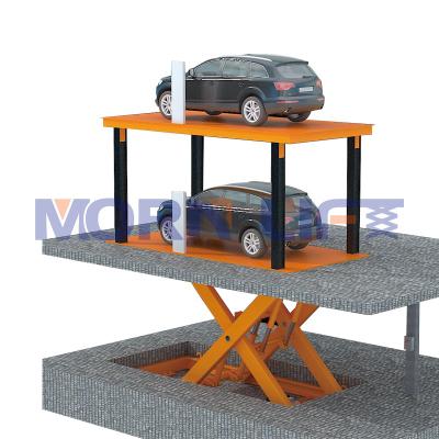 China MORNING Underground Electric Hydraulic Stationary Platform Car Lift Customized Machinery Repair Shops Double Scissor Car Lift Table for sale