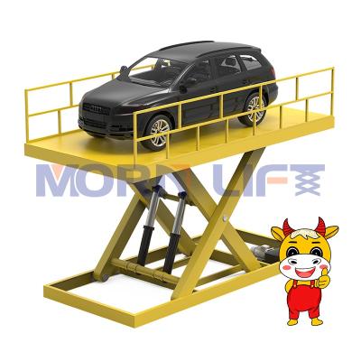 China MORNING customizabled 4s shop garage 1000kg 2000kg 3000kg stationary scissor car scissor lift / hydraulic car lift platform for sale