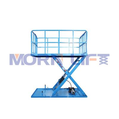 China Hotels MORNING Heavy Duty Stationary Electric Scissor Lift Table Warehouse Dock Hydraulic Scissor Lift for sale