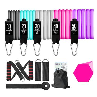 China Colorful High Elasticity High Quality Latex Band Set With Bag For Gym Fitness Home Exercise 11 Pcs Resistance Band for sale