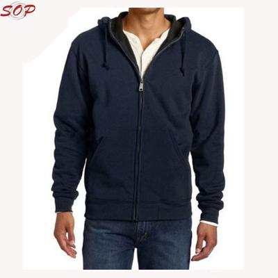 China Anti-pilling zip up plain black high quality men's hoodies wholesale for sale