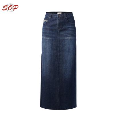 China Latest Plus Size Plus Size Long Denim Skirt For Womens Clothing From Canton Garment Manufacture for sale