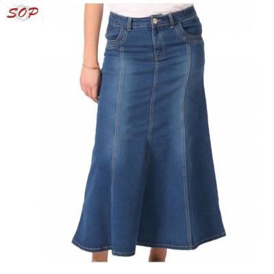 China Other Wholesale New Design Indian Lady Denim Long Skirts for sale