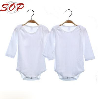 China OEM ODM Infant Soft Cotton Romper Plain White Long Sleeve Baby Long Sleeve Rompers With High Quality for sale