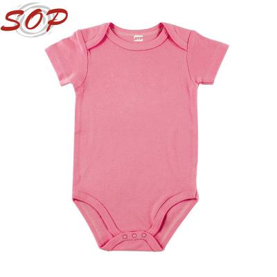 China Short sleeve wholesale customized OEM baby clothes infant single bamboo onesie romper jumpsuit for sale