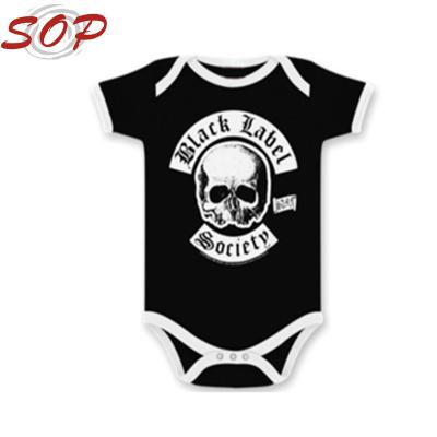 China Latest Fashion Short Black Comfortable Bone Cotton Newborn Spring Sleeve Baby Romper for sale