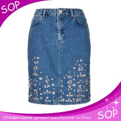 China Womens Denim Skirts Sequin Womens Stretch Pencil Skirts Jeans 2015 for sale