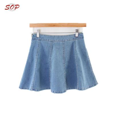 China New Fashion Kids Girls Blue Denim Skirts Breathable Fancy Mini Jeans Skirt for sale