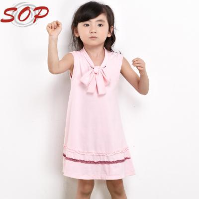 China Wholesale Washable Kids Clothes Girls Plain 100%Cotton Knit Dress for sale