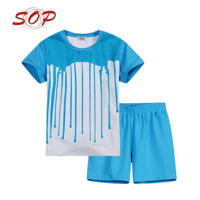 China Spandex/Cotton Shorts T-shirt And Pants Cotton Kids Clothing Sets Boys Summer Outfits for sale