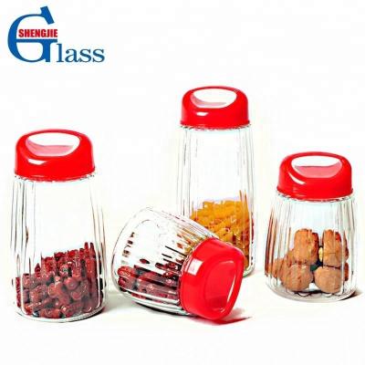 China Hot Selling Glass Spice Sugar Tank Jar With Handle Glass Spice Jars Food Containers Candy Kitchen Food Freshness Preservation Maker for sale