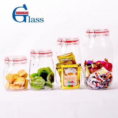 China Freshness Preservation Wholesale Pickles Storage Airless Glass Jar With Airtight Lid for sale