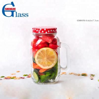 China Conservation 32oz Mason Jar Glass With Decorative Freshness Handle for sale