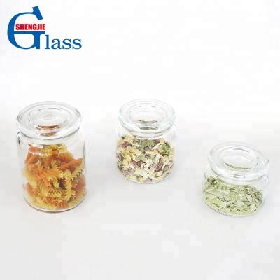 China Freshness Preservation Round Airtight Seal Glass Food Jar With Glass Lid for sale