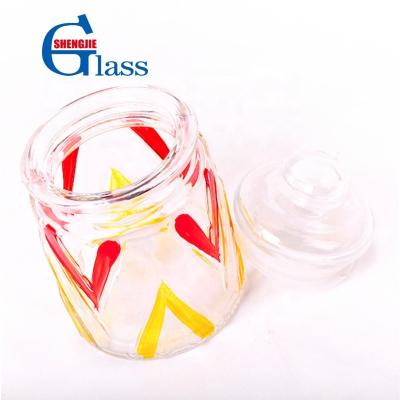 China Freshness Preservation Export Manufacturer Dried Fruit Glass Jar Wedding Candy Glass Storage Jar Colored To Candle Glass Jars With Clear Lid for sale