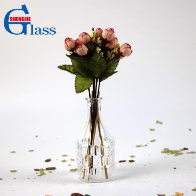 China Scent ; Aroma; Reed; Flowers Etched Clear Glass Reed Diffuser Bottles Wholesale for sale