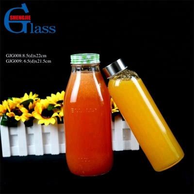 China Viable Wholesale Glass Bottles Drinking Glass Manufacturer Beverage Water Bottles With Tinplate Lid for sale