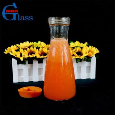 China Juice Bottle Household Cold Kettle Viable Transparent Heat Resistant Restaurant 750ML Glass Beverage Bottle for sale