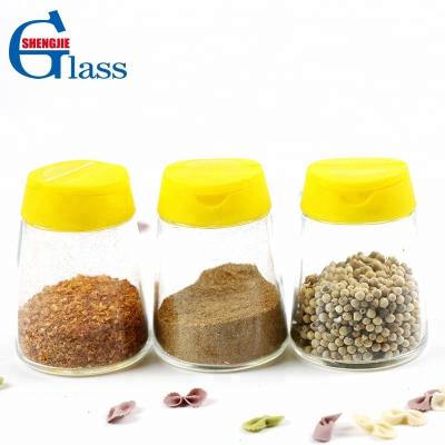 China Low Price Viable Glass Round Small Spice Grinder Containers Bottle Herbs Glass Jar Spice for sale