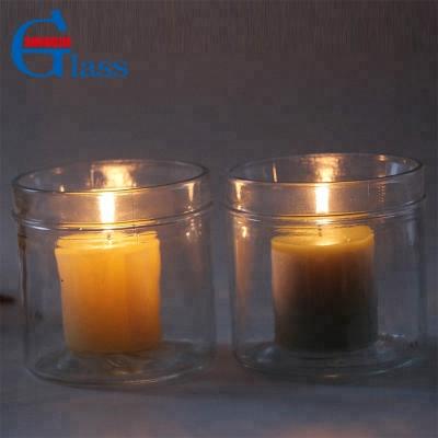 China Classic high quality cylindrical candle jars clear glass candle jars holders in stock for sale