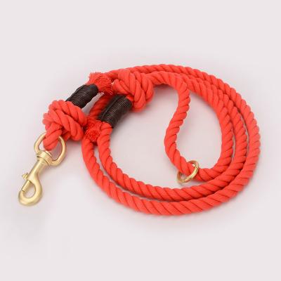 China Custom High Quality Cotton Dog Leash Muti Color Rope Leash For Dog Comfortable Pulling Cotton Pet Leashes for sale