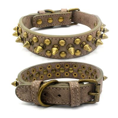 China Personalized Heavy Duty Leather Spike Rivet Pet Rivet Pu Dog Collar Spike Spike Spike Collars For Dogs for sale