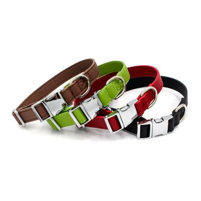 China Custom new wear-resistant microfiber metal leather buckle engraving pet collar dog supplies manufacturers direct dog neck collar for sale