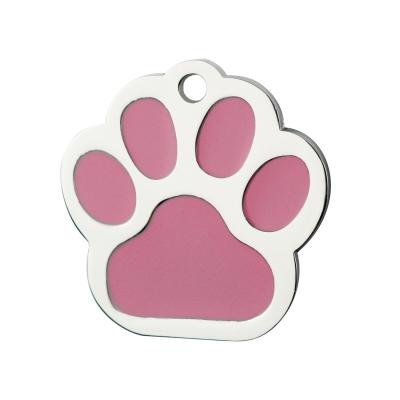 China Personalized Sublimation Laser Engraving Stainless Steel Material Dog Paw NFC QR Code Name Dog Tags for sale