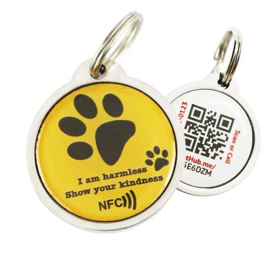 China Personalized Tracking Customized Double Sided Sublimation NFC QR Code Name ID Dog Tag for sale