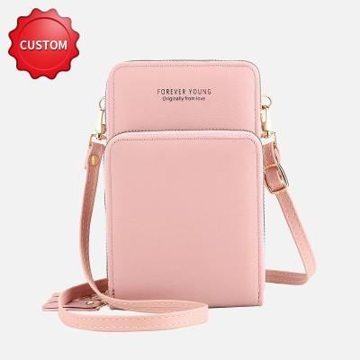 China Fashion Women Cross - Body Cell Phone Purse Wallet Purse Case Shoulder Bag Women's Leather Cell Phone Wallet Bag for sale