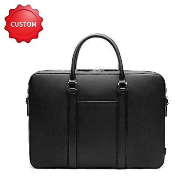 China Soft 2022 New Designer Full Grain Saffiano Leather Laptop Briefcase Luxury Leather Office Business Official Man Bags for sale