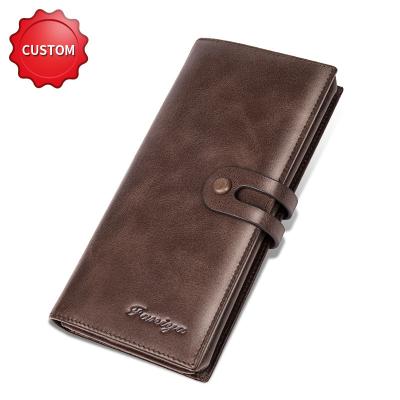 China Waterproof 2022 Design Customized Stand Real Leather Wallets Men Business Phone Credit Card Wallet for sale