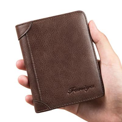 China Full-Grain RFID New Zealand Whip Genuine Leather Wallets Men Custom Design RFID Blocking Durable Card Holder With Coin Pocket for sale