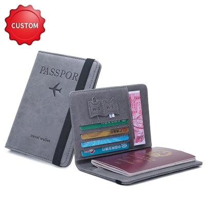 China 2022 Designer New RFID Card Wallet Leather Passport Pocket RFID Blocking Passport Holder Wallet Men Leather for sale