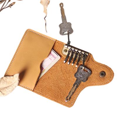 China Fashion Custom Size Coin Purse Hanging PU Leather Key Case Cash Purse Mini Multi Function Key Holder Keyring Pocket for sale