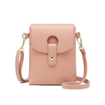 China 2022 Vintage Factory Sale Korea Women's Messenger Mini Shoulder Bags Customized PU Mobile Phone Shoulder Bag for sale