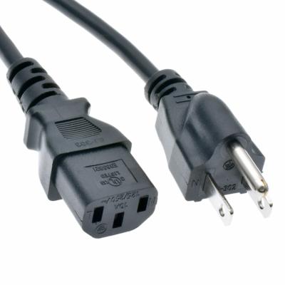 China American Standard American Automobile Power Cable Three-plug Product Plum Tail AC Plug 3 Wire 3 Core 18awg Power for sale