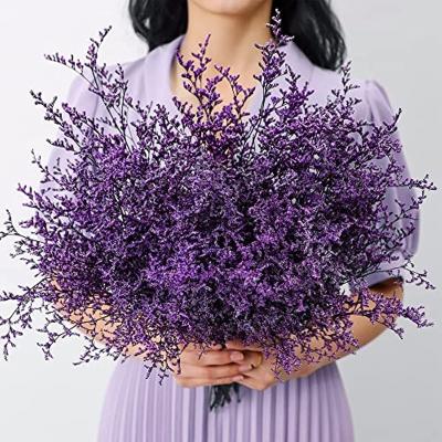 China Natural Touch Preserved Natural Limonium Bouquet Sea Lavender BabyBreath for Wedding Home Valentines Rustic Holiday centerpiece flower Decor for sale