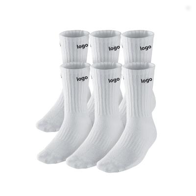 China Sports Mens Kids Basketball Golf Running Sneaker Custom Logo Long Crew Sports Socks With Embroidered Branding for sale