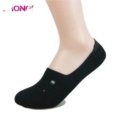 China Best Selling Custom Made Black Cotton Loafer Socks Fashion Antibacterial Men Boat Socks Non Show No Hidden Socks for sale