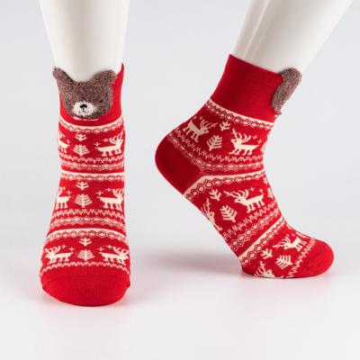 China Antibacterial Provide OEM/ODM Service Anti-Slip Service Kids Baby Stripe Christmas Socks for sale