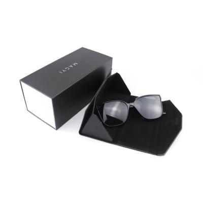 China 2021 new eco-friendly square sunglasses case soft leather sun glass case box package for sale