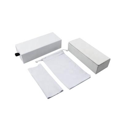 China PU Leather Sunglasses Cases White Square Reading Glass Eyewear Case Eco-Friendly Hard Monocle Box for sale