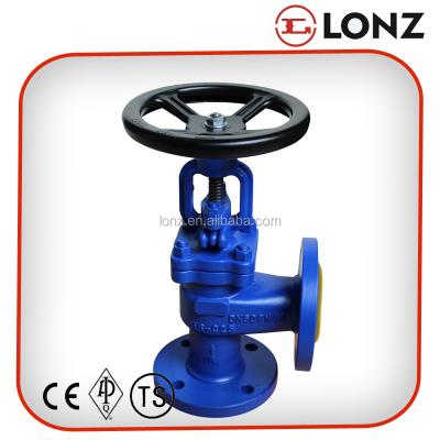 China General DIN Standard GS-C25 Flanged Type Bellows Sealed Angle Globe Valve for sale