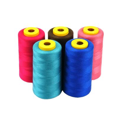 China High Tenacity Dyed Plastic Tube 100% Polyester Textured Sewing Thread 50/2 For Sewing for sale