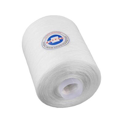 China High Tenacity 20 100% Polyester Sewing Yarn / Low Elongation High Tenacity 3 Raw White Spun Yarn For Weaving And Sewing Tailing for sale