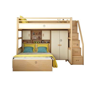 China Bed.kids bed.kids bunk furniture. Storage. Fashionable Designed Kids Map Bunk Bed With Stairs And Wooden Study Table for sale