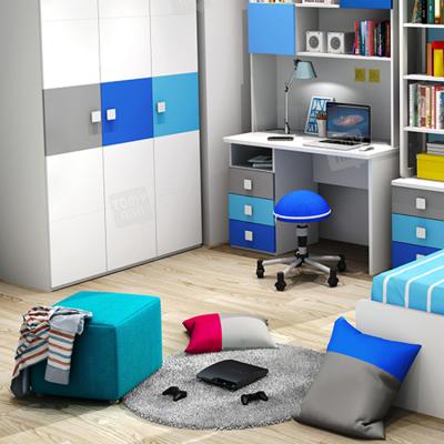 China (Other) Modern And Simple Combination Children'S Three-Layer Storage Furniture Adjustable Four-Door Bedroom Wardrobe for sale