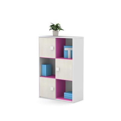 China children furniture.kids bookshelf kids storage cabinet with stretch door Three-layer shelf modern white for sale